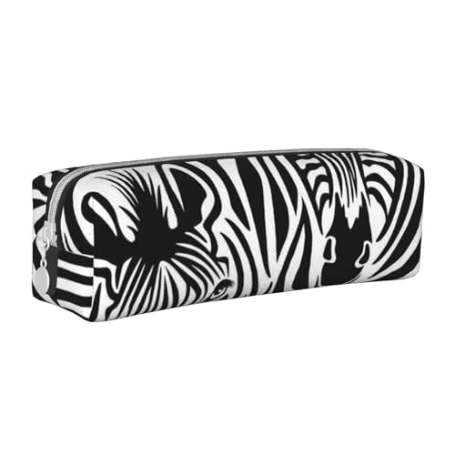 ESASAM Dreidimensionales Federmäppchen mit Zebra-Lederreißverschluss, einfach und elegant, modisch und praktisch, weiß, Einheitsgröße, Schulrucksack von ESASAM