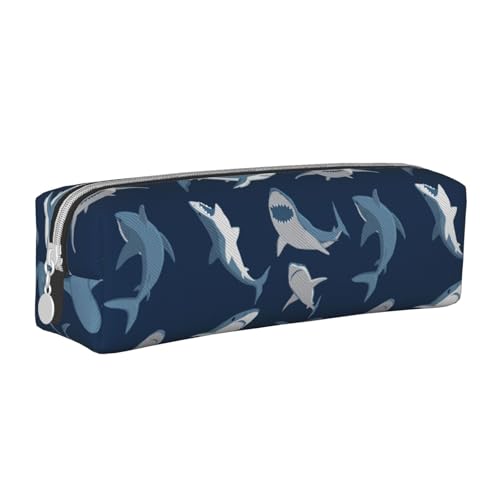 ESASAM Federmäppchen aus Leder, Motiv: Meeresfisch, schlichtes und stilvolles Federmäppchen – Schreibwaren-Organizer und Reiseaufbewahrung, Stifthalter, Federmäppchen, Federmäppchen, Künstlerbedarf, von ESASAM