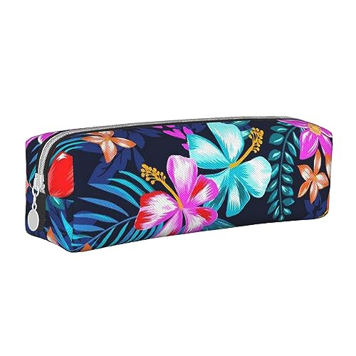 ESASAM Federmäppchen aus Leder mit Blumenmuster, schlichtes und stilvolles Federmäppchen, Schreibwaren-Organizer und Reiseaufbewahrung, Stifthalter, Federmäppchen, Federmäppchen, Künstlerbedarf, Blau, von ESASAM