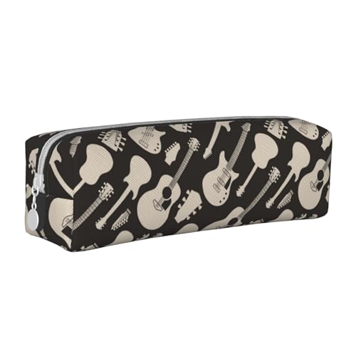 ESASAM Federmäppchen aus Leder mit Gitarrenmuster, einfaches und stilvolles Federmäppchen – Schreibwaren-Organizer und Reiseaufbewahrung, Stifthalter, Federmäppchen, Federmäppchen, Federmäppchen, von ESASAM