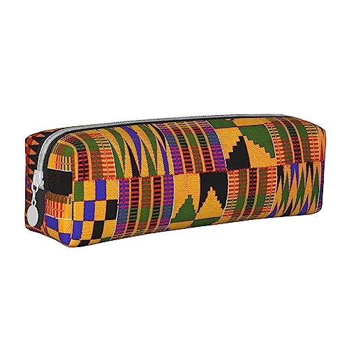 ESASAM Federmäppchen aus afrikanischem Weben, einfaches und stilvolles Leder-Federmäppchen – Schreibwaren-Organizer und Reiseaufbewahrung, Stifthalter, Federmäppchen, Federmäppchen, Künstlerbedarf, von ESASAM