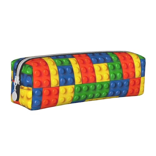 ESASAM Federmäppchen aus buntem Ziegelstein, schlichtes und stilvolles Leder-Federmäppchen – Schreibwaren-Organizer und Reiseaufbewahrung, Stifthalter, Federmäppchen, Federmäppchen, Künstlerbedarf, von ESASAM