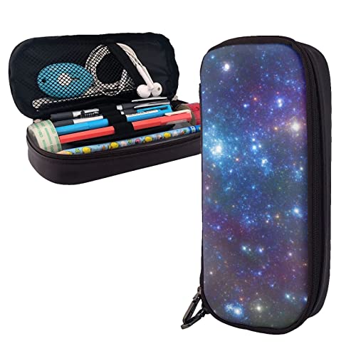 ESASAM Federmäppchen aus grünem Ananas-Leder – Stilvoller Schreibwaren-Organizer mit mehreren Fächern, tragbares Federmäppchen, Make-up-Tasche, stilvolle Kosmetiktasche, Galaxy, Einheitsgröße, von ESASAM