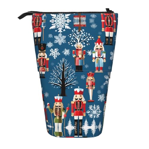 ESASAM Federmäppchen für Damen, Nussknacker, Ballett, Weihnachten, Tanz, mit einziehbarem Design, vielseitig und langlebig, Schwarz , Einheitsgröße, Schulranzen von ESASAM