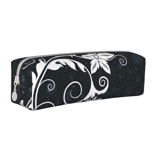 ESASAM Federmäppchen im Boho-Stil, abstrakte Blumen, schlichtes und stilvolles Leder-Federmäppchen – Schreibwaren-Organizer und Reiseaufbewahrung, Stifthalter, Federmäppchen, Federmäppchen, von ESASAM