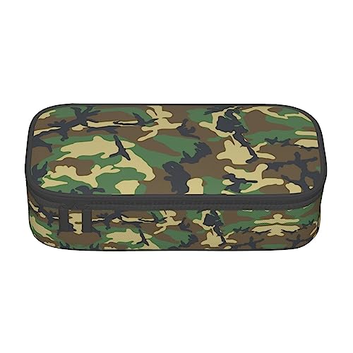 ESASAM Federmäppchen mit Militär-Camouflage-Muster, Oxford-Gewebe, geräumiges und langlebiges Design für organisierte Aufbewahrung, Schwarz , Einheitsgröße, Kosmetikkoffer von ESASAM