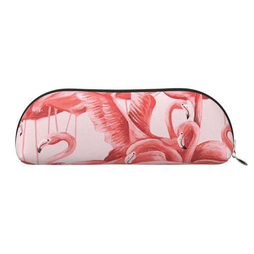 ESASAM Flamingo-Leder-Aufbewahrungstasche, halbrunde Form, einfach und modisch, gold, Einheitsgröße, Schulrucksack von ESASAM