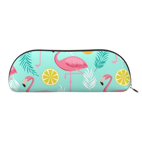 ESASAM Flamingo-Leder-Aufbewahrungstasche, halbrunde Form, einfach und modisch, gold, Einheitsgröße, Schulrucksack von ESASAM