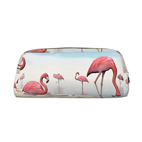 ESASAM Flock of Pink Flamingos On The Beach Leather Zipper Three-Dimensional Pencil Case, Simple and Elegant, Fashionable and Practical, gold, Einheitsgröße, Schulrucksack ESASAM Flock of Pink Flamingos On The Beach Leather Zipper Three-Dimensional Pencil Case, Simple and Elegant, Fashionable and Practical, gold, Einheitsgröße, Schulrucksack von ESASAM