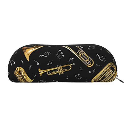 ESASAM Halbrunde Aufbewahrungstasche aus Leder für Musikinstrumente, halbrunde Form, einfach und modisch, silber, Einheitsgröße, Schulrucksack von ESASAM