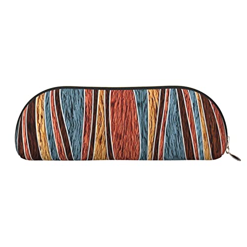 ESASAM Halbrunde Aufbewahrungstasche aus Leder mit bunten Streifen, halbrunde Form, einfach und modisch, gold, Einheitsgröße, Schulrucksack von ESASAM