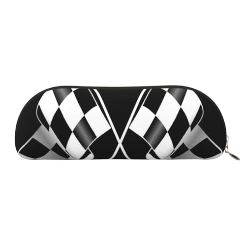 ESASAM Halbrunde Aufbewahrungstasche aus Leder mit schwarz-weißer Formel, kariertes Flaggenmuster, halbrunde Form, einfach und modisch, gold, Einheitsgröße, Schulrucksack ESASAM Halbrunde Aufbewahrungstasche aus Leder mit schwarz-weißer Formel, kariertes Flaggenmuster, halbrunde Form, einfach und modisch, gold, Einheitsgröße, Schulrucksack von ESASAM