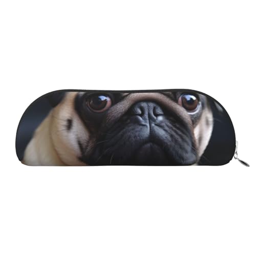 ESASAM Halbrunde Aufbewahrungstasche aus Mops-Leder, halbrunde Form, einfach und modisch, silber, Einheitsgröße, Schulrucksack von ESASAM