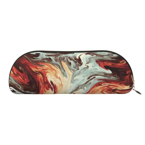 ESASAM Halbrunde Aufbewahrungstasche aus braunem Marmor-Leder, halbrunde Form, einfach und modisch, gold, Einheitsgröße, Schulrucksack von ESASAM