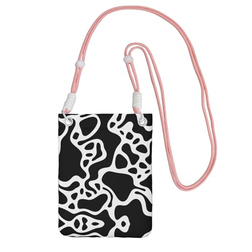 ESASAM Handytasche mit Kuh-Aufdruck, großes Fassungsvermögen, für sorgenfreies Reisen, Schwarz / Weiß, rose, Einheitsgröße von ESASAM