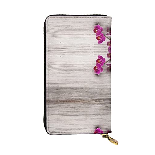 ESASAM Hawaii Beach Leder Lange Clutch Geldbörse, hochwertiges Kunstleder und hochwertiger Metall-Reißverschluss, langlebig., orchidee, Einheitsgröße von ESASAM