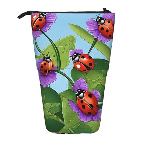 ESASAM Ladybug Federmäppchen mit einziehbarem Design, vielseitig und langlebig, Schwarz , Einheitsgröße, Schulranzen von ESASAM