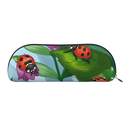 ESASAM Ladybug Leder halbrunde Aufbewahrungstasche, halbrunde Form, einfach und modisch, silber, Einheitsgröße, Schulrucksack von ESASAM