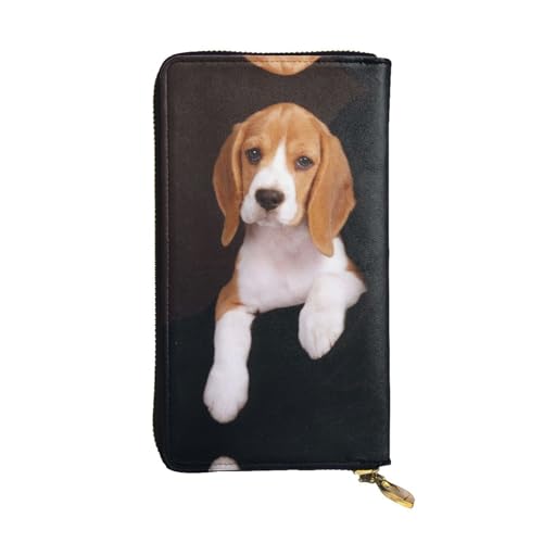 ESASAM Lange Clutch-Geldbörse aus Marmor-Mischleder, hochwertiges Kunstleder und hochwertiger Metall-Reißverschluss, langlebig., Ovely Pet Hundebeagle, Einheitsgröße von ESASAM