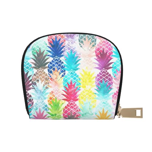 ESASAM Lighthouse Backdrop Leather Shell Card Bag - Compact and Durable Card Wallet, Multiple Slots Card Organizer, Secure, Portable and Large Capacity Card Holder, Ananas-Gemälde, Einheitsgröße von ESASAM