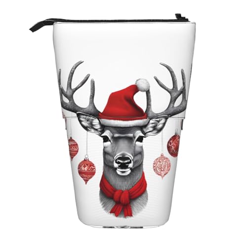 ESASAM Lustiges Weihnachts-Federmäppchen mit einziehbarem Design, vielseitig und langlebig, Schwarz , Einheitsgröße, Schulranzen von ESASAM