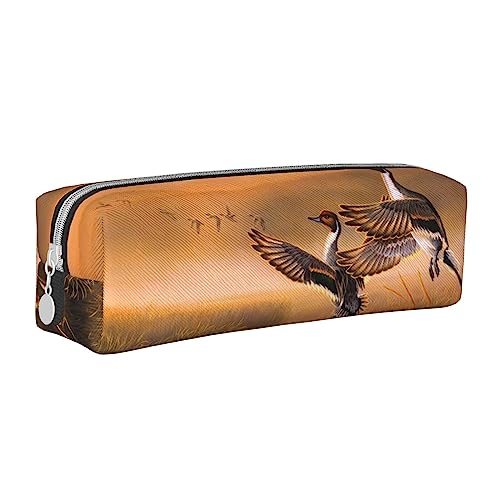 ESASAM Ölgemälde Entenleder mit Reißverschluss, dreidimensionales Federmäppchen, einfach und elegant, modisch und praktisch, weiß, Einheitsgröße, Schulrucksack von ESASAM