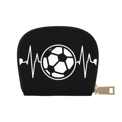 ESASAM Pineapple Flamingos Leder Shell Card Bag - Kompakte und langlebige Kartenetui, mehrere Steckplätze Kartenorganizer, sicherer, tragbarer und großer Kartenhalter, I Love Soccer, Einheitsgröße von ESASAM