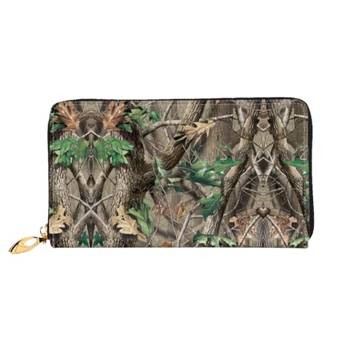 ESASAM Poppy Flowers Vivid Petals Print Stylish Leather Wallet - Double Sided Print, Durable Material, Multifunctional Design, Hardwoods Green Camo, Einheitsgröße von ESASAM