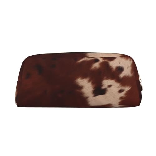 ESASAM Rotbraunes Federmäppchen aus Rindsleder mit Reißverschluss, dreidimensional, einfach und elegant, modisch und praktisch, gold, Einheitsgröße, Schulrucksack von ESASAM