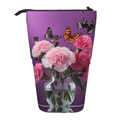 ESASAM Schönes Federmäppchen mit Schmetterlingsmotiv, einziehbares Design, vielseitig und langlebig, Schwarz , Einheitsgröße, Schulranzen von ESASAM