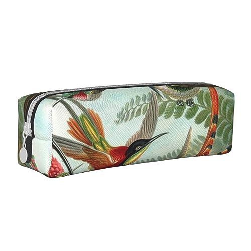 ESASAM Schönes Kolibri-Federmäppchen, einfaches und stilvolles Leder-Federmäppchen – Schreibwaren-Organizer und Reiseaufbewahrung, Stifthalter, Federmäppchen, Federmäppchen, Künstlerbedarf, weiß, von ESASAM