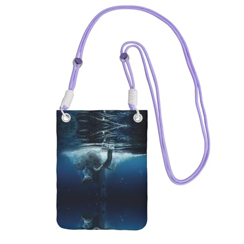 ESASAM Schwimmender afrikanischer Elefant, große Kapazität, Crossbody-Tasche für sorgenfreies Reisen, violett, Einheitsgröße ESASAM Schwimmender afrikanischer Elefant, große Kapazität, Crossbody-Tasche für sorgenfreies Reisen, violett, Einheitsgröße von ESASAM