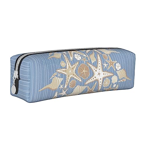 ESASAM Seashell Weihnachten Leder Reißverschluss dreidimensionales Federmäppchen einfach und elegant, modisch und praktisch, weiß, Einheitsgröße, Schulrucksack von ESASAM