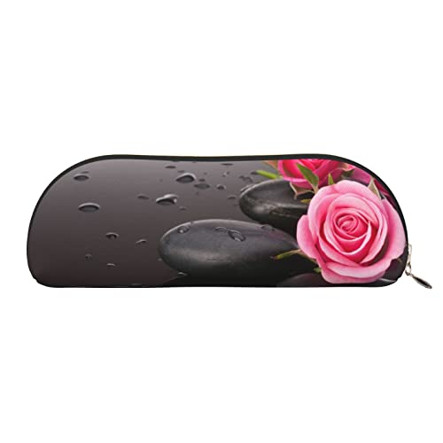 ESASAM Spa Stone and Rose Flowers Leather Halbrunde Aufbewahrungstasche, halbrunde Form, einfach und modisch, gold, Einheitsgröße, Schulrucksack ESASAM Spa Stone and Rose Flowers Leather Halbrunde Aufbewahrungstasche, halbrunde Form, einfach und modisch, gold, Einheitsgröße, Schulrucksack von ESASAM