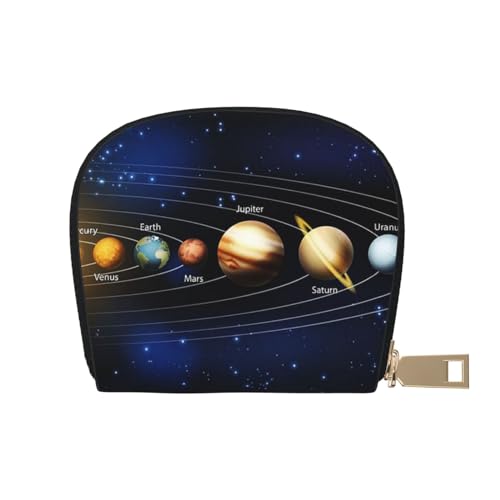 ESASAM Space Galaxy Leder Shell Card Bag - Kompakte und langlebige Kartenetui, mehrere Steckplätze Kartenorganizer, sicherer, tragbarer und großer Kartenhalter, Solarsystem, Einheitsgröße von ESASAM