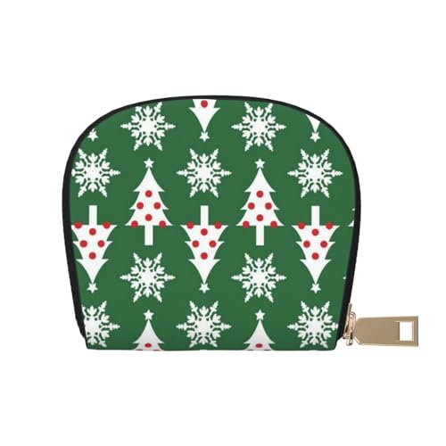 ESASAM Space Galaxy Leder Shell Card Bag - Kompakte und langlebige Kartenetui, mehrere Steckplätze Kartenorganizer, sicherer, tragbarer und großer Kartenhalter, Weihnachtsbaummuster, Einheitsgröße von ESASAM