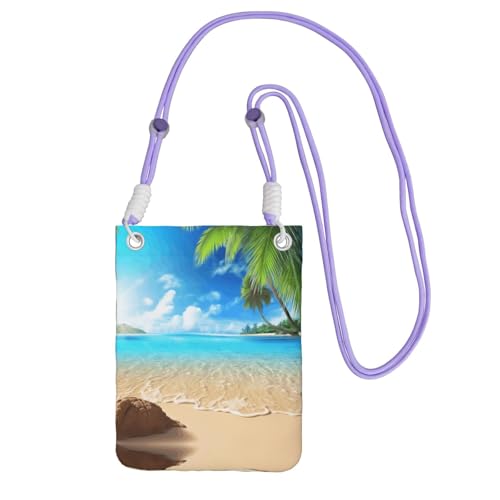 ESASAM Tropische Strandpflanzen-Thema, große Kapazität, Crossbody-Tasche für sorgenfreies Reisen, violett, Einheitsgröße ESASAM Tropische Strandpflanzen-Thema, große Kapazität, Crossbody-Tasche für sorgenfreies Reisen, violett, Einheitsgröße von ESASAM