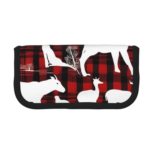 Federmäppchen aus Segeltuch, Motiv: Kuhhhbaum, große Kapazität, robust und langlebig, einfach zu verstauen, Schwarz , Einheitsgröße, Schulrucksack von ESASAM