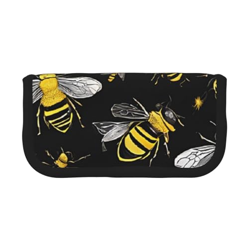 Federmäppchen aus Segeltuch mit großem Fassungsvermögen, robust und langlebig, einfach zu verstauen, Schwarz , Einheitsgröße, Schulrucksack von ESASAM