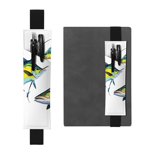 Fish Art Leder-Federmäppchen, Lesezeichen, einfach und elegant, modisch und praktisch von ESASAM