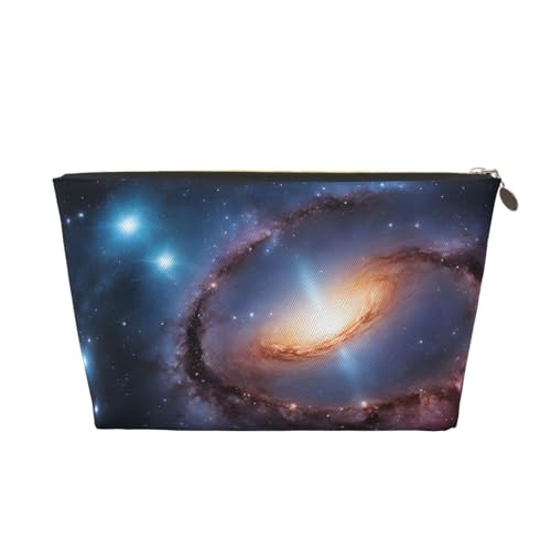 Galaxy Leder-Reise-Kulturbeutel, ein modischer und praktischer Make-up-Organizer, gold, Einheitsgröße von ESASAM