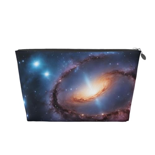 Galaxy Leder-Reise-Kulturbeutel, ein modischer und praktischer Make-up-Organizer, silber, Einheitsgröße von ESASAM