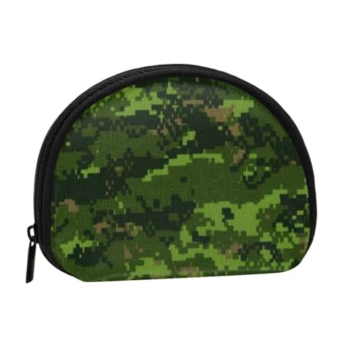 Green Army Digital Camouflage Print Mini Coin Storage Bag - Full-Print Design, Polyesterfaser Material, kompakte Größe, bequem und vielseitig, Schwarz , Einheitsgröße von ESASAM