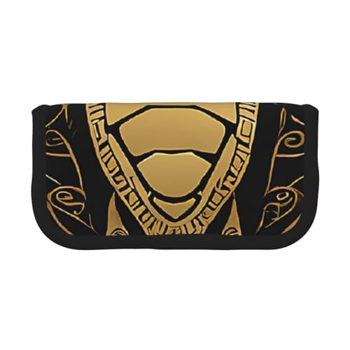 Hawaiian Tapa Honu Schildkröte große Kapazität Leinwand Federmäppchen robust und langlebig, einfach zu verstauen in einer ordentlichen Weise, Schwarz , Einheitsgröße, Schulrucksack von ESASAM