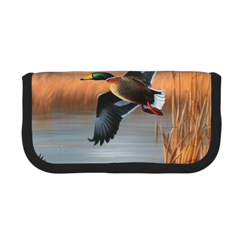 Jagd fliegende wilde Ente große Kapazität Leinwand Federmäppchen robust und langlebig, einfach zu verstauen in einer ordentlichen Weise, Schwarz , Einheitsgröße, Schulrucksack Jagd fliegende wilde Ente große Kapazität Leinwand Federmäppchen robust und langlebig, einfach zu verstauen in einer ordentlichen Weise, Schwarz , Einheitsgröße, Schulrucksack von ESASAM