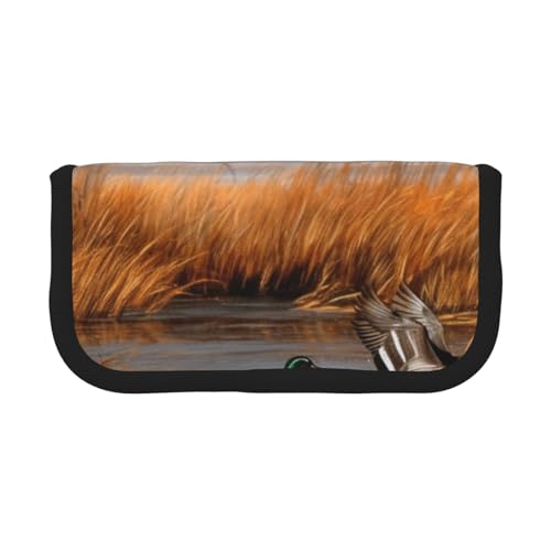 Jagd fliegende wilde Ente große Kapazität Leinwand Federmäppchen robust und langlebig, einfach zu verstauen in einer ordentlichen Weise, Schwarz , Einheitsgröße, Schulrucksack Jagd fliegende wilde Ente große Kapazität Leinwand Federmäppchen robust und langlebig, einfach zu verstauen in einer ordentlichen Weise, Schwarz , Einheitsgröße, Schulrucksack von ESASAM