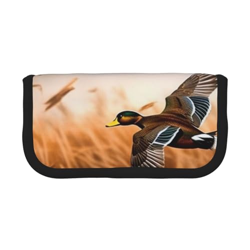 Jagd fliegende wilde Ente große Kapazität Leinwand Federmäppchen robust und langlebig, einfach zu verstauen in einer ordentlichen Weise, Schwarz , Einheitsgröße, Schulrucksack Jagd fliegende wilde Ente große Kapazität Leinwand Federmäppchen robust und langlebig, einfach zu verstauen in einer ordentlichen Weise, Schwarz , Einheitsgröße, Schulrucksack von ESASAM