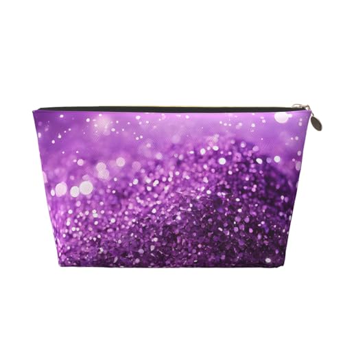 Kulturbeutel aus Leder, glitzernd, violett, ein modischer und praktischer Make-up-Organizer, gold, Einheitsgröße von ESASAM
