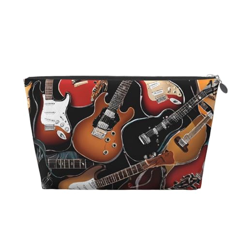 Kulturbeutel aus Leder für Akustik- und Gitarren, modischer und praktischer Make-up-Organizer, silber, Einheitsgröße Kulturbeutel aus Leder für Akustik- und Gitarren, modischer und praktischer Make-up-Organizer, silber, Einheitsgröße von ESASAM