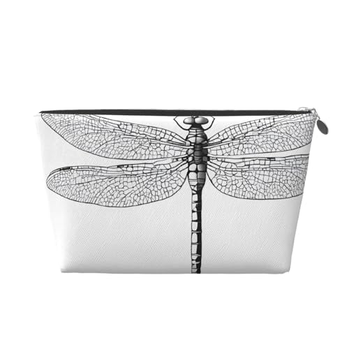 Libellen-Leder-Reise-Kulturbeutel, ein modischer und praktischer Make-up-Organizer, silber, Einheitsgröße von ESASAM